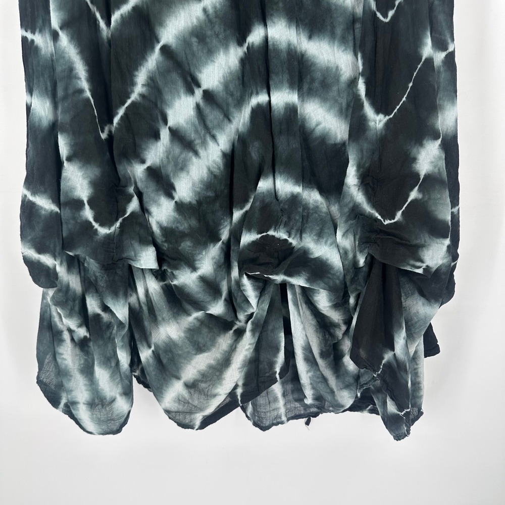 Lucy Diamonds‎ Tie Dye Maxi Skirt Tiered Balloon Black White Cotton Women 6X - Picture 4 of 11
